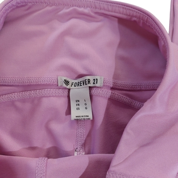 Forever 21 womens purple leggings size large like new fitted mesh inserts - Picture 4 of 8